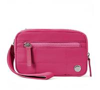 LuoAXINN Puffer Wristlet Wallets for Women, Nylon Quilted Wallet with 3-Zipper Purse for Travel Credit Card Holder Phone Organizer for Travel Shopping(Rose red)