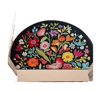 LuoAXINN Semi-circular Floral Rug Colorful Wildflower Semicircle Door Mat | Boho Floral Welcome Rug Anti-Slip Entrance Floor for Home Porch Living Room Decor(Color 4,40x60cm-Felt)