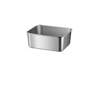 LuoAXINN Stainless Steel Food Storage Serving Trays Rectangle Sausage Noodles Fruit Dish with Cover Home Kitchen Organizers FoodContainer for Food Preservation(S,1pcs-without cover)