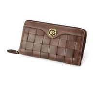 LuoAXINN Women Fashion Long Lady Wallet Leather Wallet for Women Plaid Woman Purse Female Casual Hand Bag for Ladies(Brown)