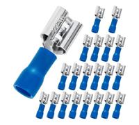 Luobannm 1/4" Female Spade Connectors Connector Combo Kit Female Electrical Crimp Terminals, 22-16 AWG