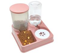 Luobannm 2-In-1 Automatic Cat Feeder and Water Dispenser Set, Tilted Pet Food and Water Station