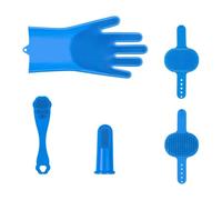 Luobannm 6-Piece Pet Grooming Set Dog Bathing Gloves Pet Massage Brush Cat and Dog Bathing Brush