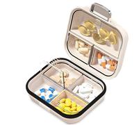 Luobannm 7-Compartment Portable Mini Medicine Box Daily Medicine Storage Box Small Pill Box A