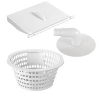 Luobannm 8928 Pool Skimmer Basket Pool Skimmer Skim Vacuum Plate with 90 Degree Elbow 8929 Skimmer Weir Door Flap