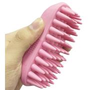 Luobannm Anti-Skid Rubber Pet Shampoo Brush for Long& Short Hair Dogs Cats Mice, Suitable for Medium to Large Animal Grooming Pink