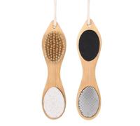 Luobannm Bamboo Pedicure Foot Spa Kit Foot Scrub& Pumice Stone-2pcs Multi-Purpose Foot Care Set-Callus Remover Included
