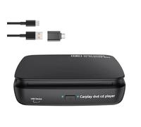 Luobannm Car CD DVD Player Portable CD Player Music Player Carplay AI Box for Wired to Wireless CarPlay Adapter & Android Auto