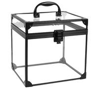 Luobannm Crown Box, Clear Makeup Case Train Case with Latches & Handle Makeup Tools Box B