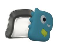 Luobannm Dinosaur-Themed Stainless Steel Snack Box with Silicone Lid for Fresh Food Storage