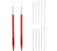 Luobannm Doll Wig Tool Set Featuring 12Pcs Stainless Steel Clips, 2Pcs Reroot Rehair Tools and Hair Rooting Holders in 30.5-34mm Range