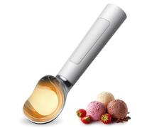 Luobannm Electric Ice Cream Scoop Heated Ice Cream Scoop Rechargeable Icecream Scoop Stainless Steel White