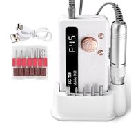 Luobannm High-Speed Cordless Nail Drill Rechargeable Professional Nail Tool Easy to Hold White