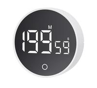 Luobannm Magnetic Countdown Clock Kitchen Timer Manual Digital Timer Stand Desk Clock Cooking Timer Shower Study Stopwatch White