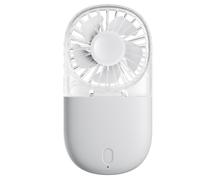 Luobannm Mini Folding Fan Portable USB Transparent Fan Comfortable Neck Hanging Fan White