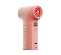 Luobannm Mini Handheld Turbo Fan 5-Speed Adjustable Digital Display Portable Electric Fan for Outdoor Pink