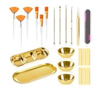 Luobannm Serving Tray 3 Compartments 29 Pcs Esthetician Supplies Including 6 Blackhead Removal Tools, 3 Stainless Mixing Bowls