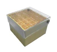 Luobannm Single Piece Yellow Frozen Sample Box, 25-Cell Flip Tube Storage for 1.5-2.0ml Tubes