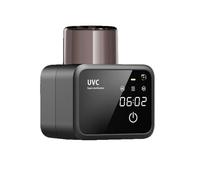 Luobannm Smart UV Toothbrush Sterilizer Rechargeable LED Display Dryer Wall-Mounted Holder with Bathroom Accessories Black