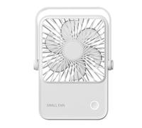 Luobannm Thin Desktop Fan Desktop Folding Fan Small Electric Fan Hanging and Standing Dual-Purpose Office Mini Fan White