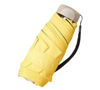 Luobannm UV Ultralight Folding Black Plastic Umbrella, Outdoor UV Protection, Flat Five Fold Design A