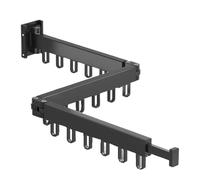 Luobannm Wall Mounted Retractable Clothes Hanger, 18 Aluminum Rings, 3-Fold Folding Design for Space Efficiency, Indoor & Outdoor