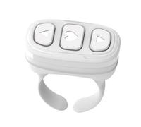 Luobannm Wireless Fingertip Remote Control Ring Bluetooth Ring Scroller Page Turner Stable Connection Wireless Page Turner White