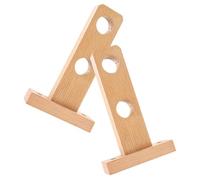 Luobannm2 Pcs Natural Wood Curtain Rod Bracket Holders Sturdy Wall Mounted Support Hooks for Window Door Rods Home Decorative B