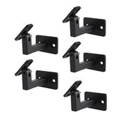 Luobannm5Pcs Adjustable Handrail Brackets Matt Black Contemporary Stair Brackets for Indoor or Outdoor Staircase for Stairs, Wall Mounted Brackets