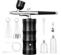 LuobannmAirbrush Kit with Compressor- Cordless Rechargeable Design, 0.3mm Nozzle& Cleaning Brush for Painting,Makeup