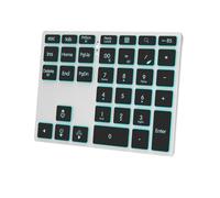 LuobannmBluetooth Backlit Mini Digital Keyboard 7-Color LED Backlit Keyboard for External Connection to Notebook Tablets for Financial Accounting Office Work Silver