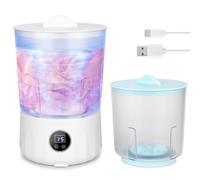 LuobannmDual-Bucket Mini Washing Machine-Rechargeable Underwear Washer 1.5L Isolated Tub Design, Ideal for Dormitory Use, for Travel& Camping Dorm