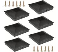 LuobannmFor Outdoor for 4x4Fence Post Caps, Deck Post Plastic Caps with Screws to Prevent Rotting Cracking