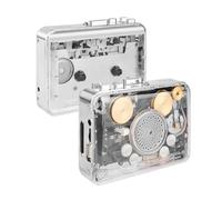 LuobannmPortable USB Cassette Tape Player Recorder Transparent Shell Cassette Capture to MP3 Format to U Disk Tape Music Player