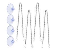 LuobannmSuncatchers 4 Pcs 20 Inch Stained Glass Window Hanging Chain with Suction Cup Hooks Picture Hanging Chain