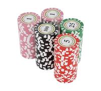 LUOBAO 14 Gram Clay Premium Poker Numbered Chips for Texas Holdem, Blackjack