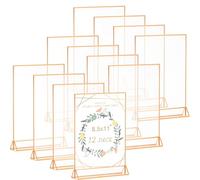 LUOBAO Acrylic Gold Sign Holder, 5x7 Wedding Table Numbers Picture Frames, Double Sided Menu Holders Picture Frames for Restaurants, Home, Photo Frames, Store