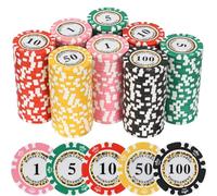 LUOBAO Premium Numbered Poker Chips for Card Board Game,for Texas Hold'em, Blackjack,Card Club or Late Night Poker Games
