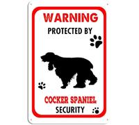 Luoboken Cocker Spaniel Warning Sign, Warning Dog Metal Aluminum Tin Sign Outdoors Wall Decor Yard Signs Home Decor 8X12inch/Tin Sign
