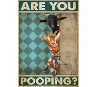 Luoboken Funny Metal Tin Signs Funny Goat Signs, are You Pooping Signs, Nice Wall Art, Your Napkins Signs, Farming Animal Lovers Gift, Goat Lover Signs Metal Sign for Kitchen 8X12inch