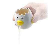 LuoCoCo Cute Egg Separator, Ceramics Vomiting Chicken Egg Yolk White Separator, Practical Household Small Egg Filter Splitter, Kitchen Gadget Baking Assistant Tool, Dishwasher Safe (Yellow)