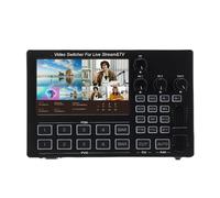 Luocute 1080P Video Switcher, 5 Inch Screen 4 Channel HD Multimedia Interface Live Streaming Switcher with Real Time Multi View and PTZ Control, for Multi Camera Streaming Online Class (UK Plug)