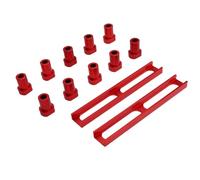Luocute 10Pcs Bench Dogs, Non Slip Bench Dog Clamp Aluminum Alloy Workbench Stops, Woodworking Workbench Stops 20mm 0.79in Dia with 2Pcs Base, Red