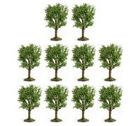 Luocute 10pcs Miniature Model Trees, Green Artificial Wire Trees with Weighted Base for Micro Landscape Scenery (Wire Tree)