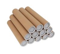 Luocute 12 Pcs Kraft Mailing Tubes, Spiral Wound Poster Storage Tubes with White Snap on Lids, for Shipping and Storage of Posters, Arts, Crafts and Documents (5.3*30cm)