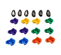 Luocute 12PCS Rock Climbing Holds for Kids, Climbing Wall Kit with 6 Strap, Multicolored Plastic Grips for Children Room Playroom Recreation Facility Indoor Outdoor Playground