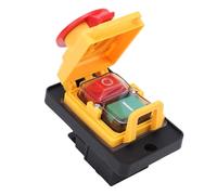 Luocute 16A 4 Pin Electromagnetic Switch Emergency Stop Push Button Switch IP55 Waterproofing Dustproofing Cover for Power Tools Grinder Cutting Machine, Automatic Vacuum Switches