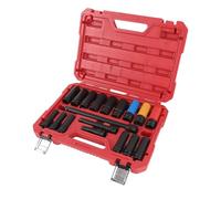 Luocute 18 Piece 1/2in Drive Deep Impact Socket Set, 10mm to 24mm with Extension Bars 3inch 5inch 10inch, Metric, 6 Point, Automotive Maintenance, Machinery Manufacturing