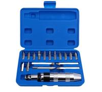 Luocute 18PCS 1/2 Inch CRV Hand Impact Set, Alloy Steel Reversible Manual Impact Driver with Bits, Suitable for Removing Rusted Fasteners Stubborn Bolts