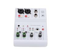 Luocute 2 Channel BT Audio Mixer, DJ Sound Controller with Multiple Inputs Phantom Power MP3 AUX Output Independent Control Knobs Metal Shell for Recording Stage Performance (White)